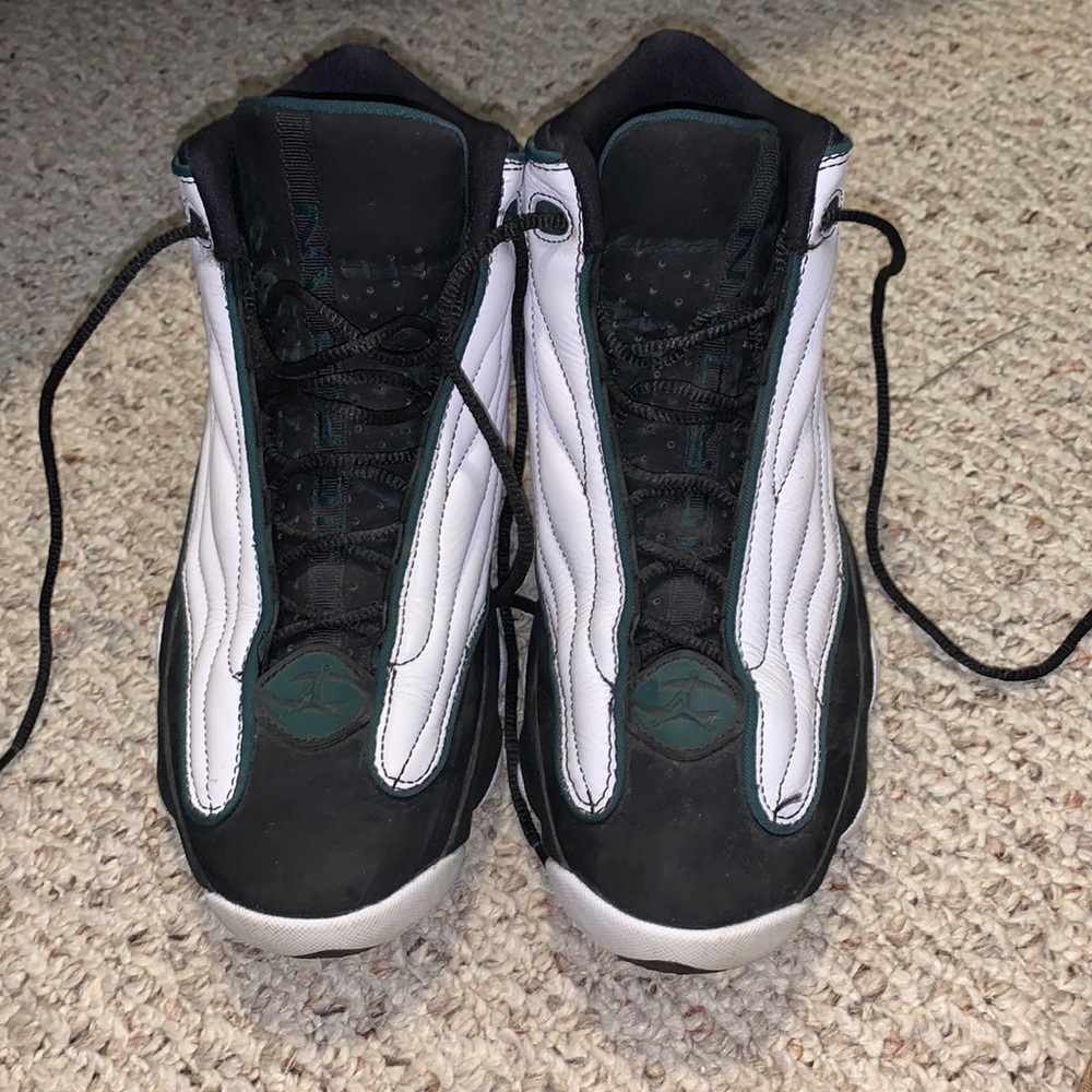 Nike air Jordan pro strong white black green.